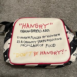Betsey Johnson White and Black Hangry Bag